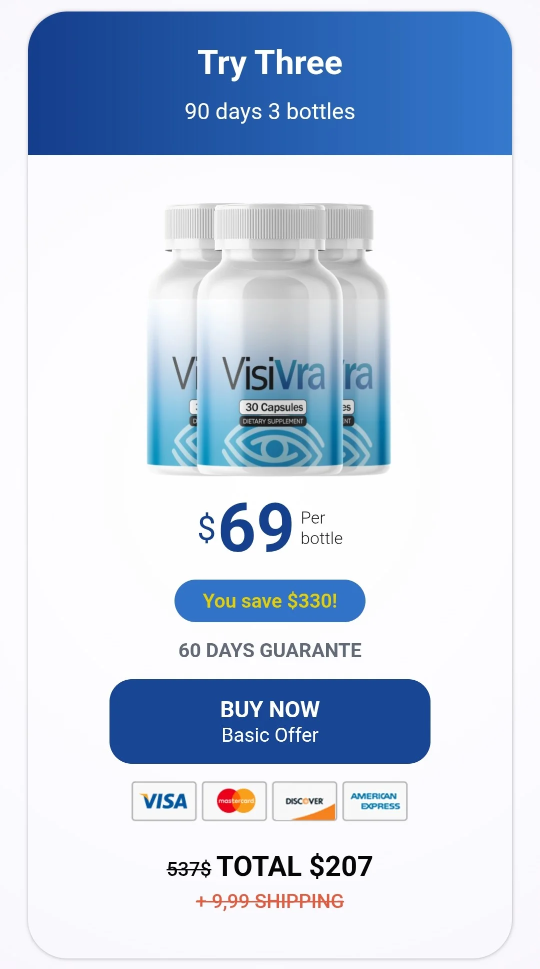 VisiVra™ 3 bottles pricing
